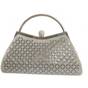 Silver Rhinestone Crystal Clutch Purse New w/ Tags Satin Interior